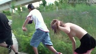 Sexy teen girl in PUBLIC swx threesome Part 6 porn video